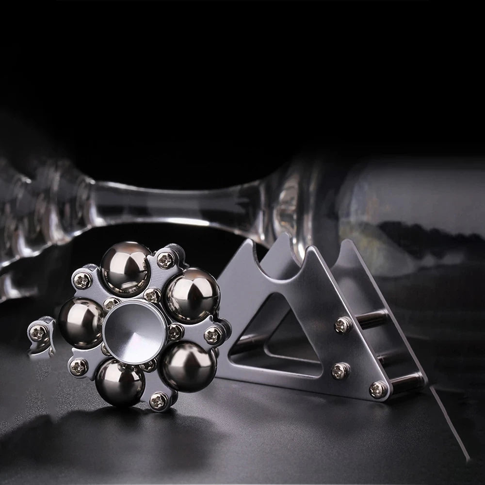 Magnetic Ball Tri Fidget Spinner – Premium Metal Stress Relief Desk Toy