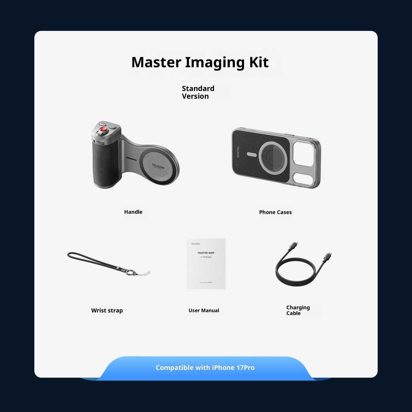 TELESIN Master Imaging Kit Camera Grip Case for iPhone 17 Pro – Professional Photography Handle & Magnetic Mount