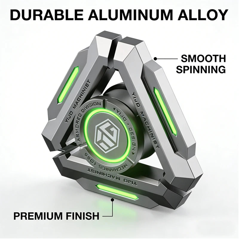 TriGlow CyberSpin Fidget – LED Triangle Stress Relief Spinner