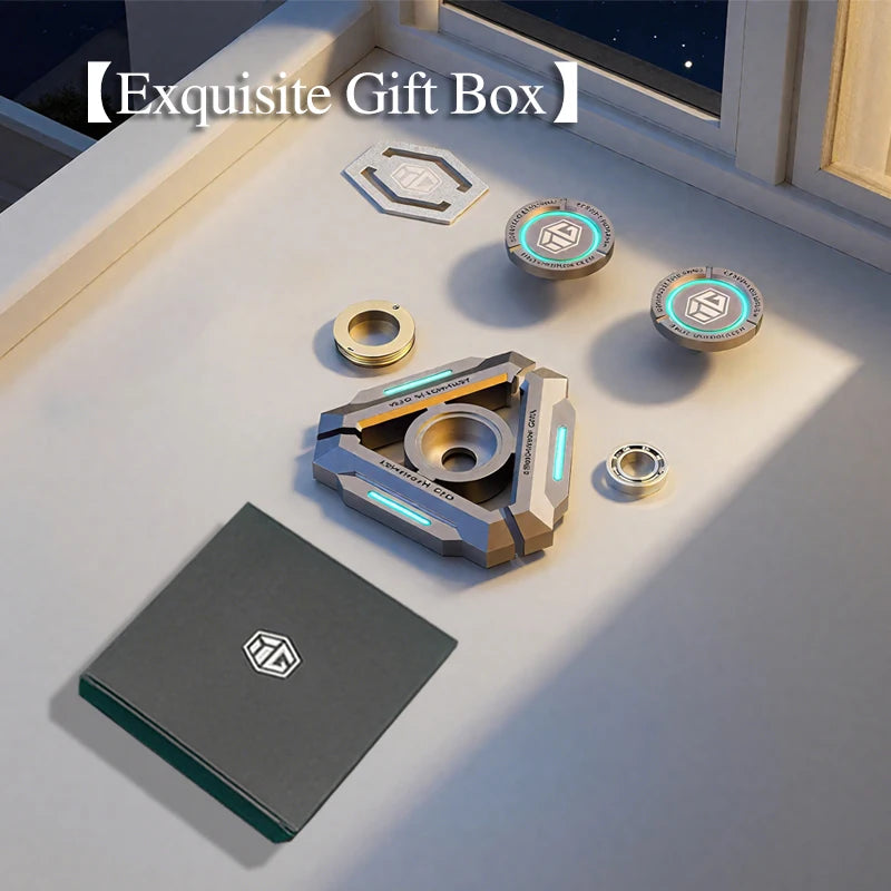 TriGlow CyberSpin Fidget – LED Triangle Stress Relief Spinner