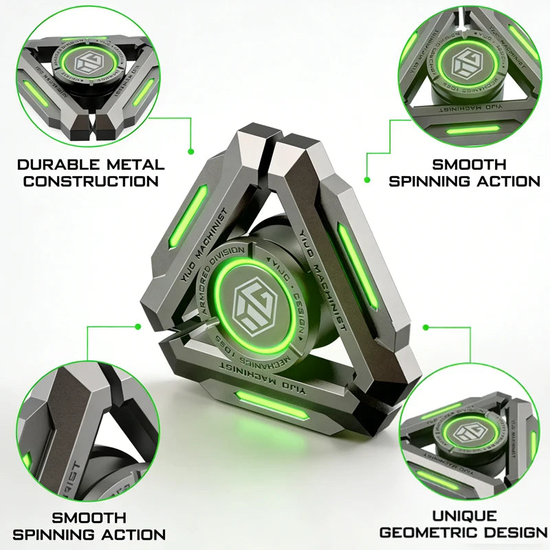 TriGlow CyberSpin Fidget – LED Triangle Stress Relief Spinner