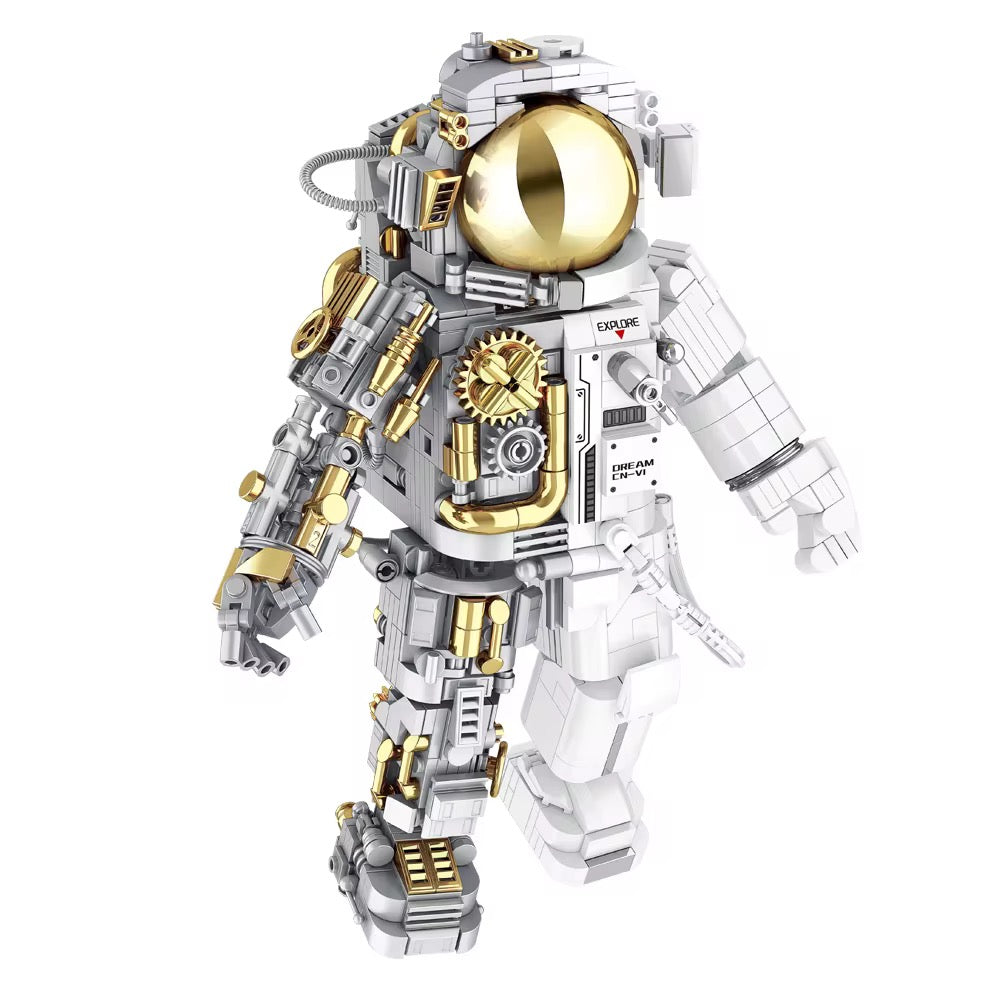 Half Mechanical Astronaut Building Block Set (1078 PCS) – Premium Space Model Display Toy