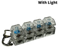4Keys Mechanical Keyboard Electronic Luminous Transparent Crystal Height Pressure Reduction Finger Button Anti Stress Keycap Toy Schoolbag Pendant Keychain Decompression Clicker Gadget Gift