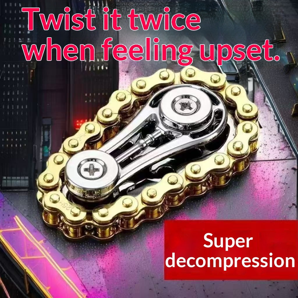 Colorful Chain Fidget Spinner Anxiety-relief Stress-reliever Gear Mechanism