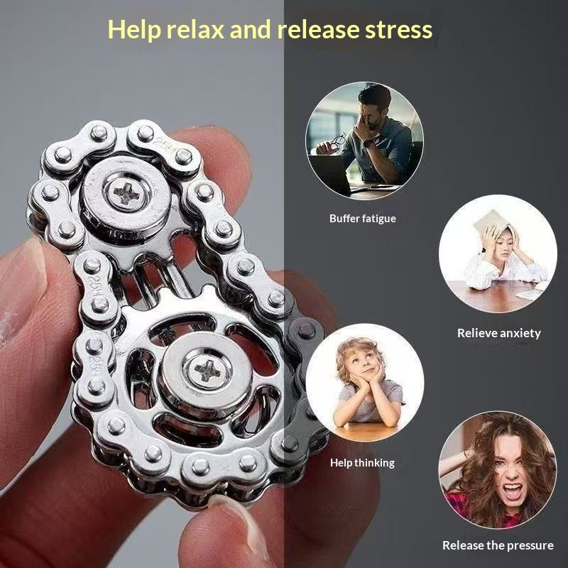 Colorful Chain Fidget Spinner Anxiety-relief Stress-reliever Gear Mechanism